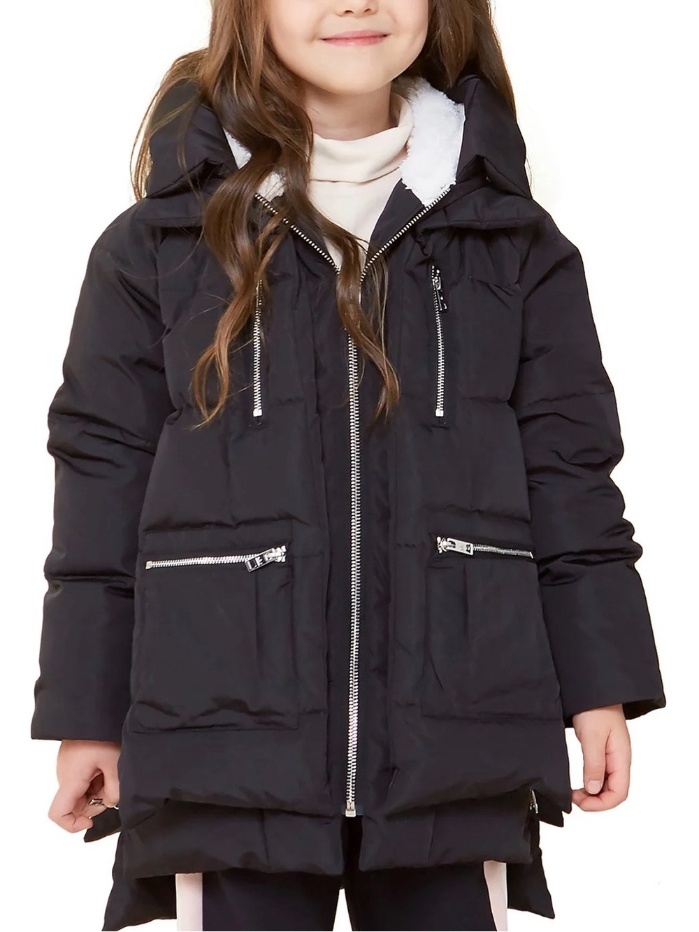Orolay Thickened Hooded Down Coat Black Size 11/12